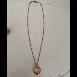Fossil necklace and jette ring